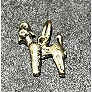 Vintage 925 Sterling Silver Poodle Dog 3D Pendant Bracelet Charm